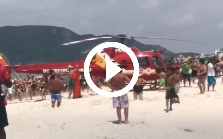 de-helicoptero,-bombeiros-salvam-argentino-de-afogamento-nos-ingleses,-em-florianopolis;-video