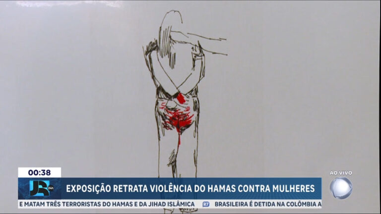 exposicao-em-sp-retrata-violencia-do-hamas-contra-mulheres